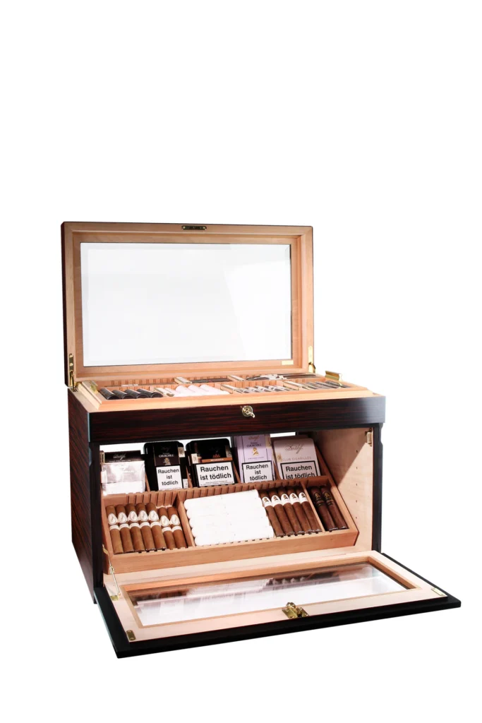 Adorini Portico Deluxe Brown Humidor for 400 Cigars, Warm Brown Finish